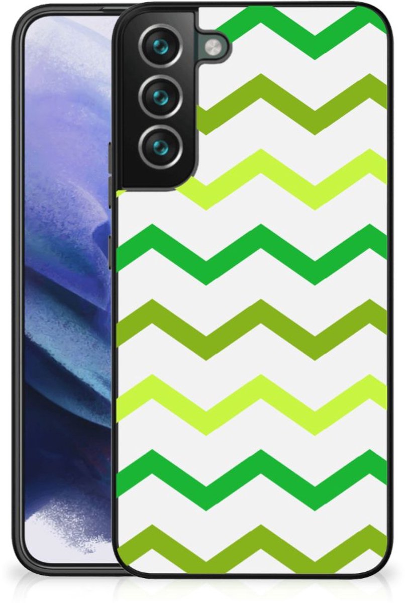 Back Cover voor Samsung Galaxy S22 Plus Back Case Zigzag Groen