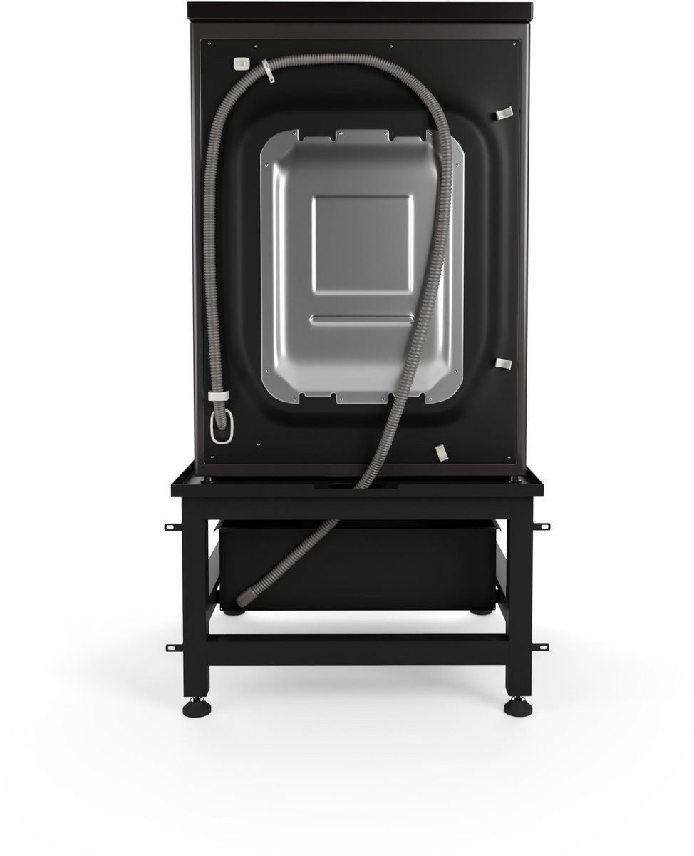 Wasophoogte® Wasmachine verhoger met lade - Wasmachine opbouwmeubel - Wasmachine sokkel - 42cm hoog - Zwart - Universeel - 65*60,5 (LxB) - Inclusief wandbeugels thumbnail 4