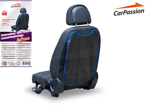 stoel beschermer - autostoel beschermer - Stoelhoes - 79x43cm - Zwart/blauw van Merkloos — afbeelding 2