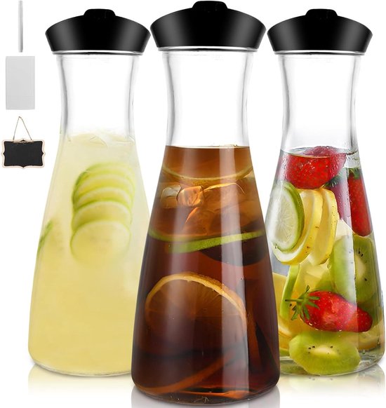 Glass Teapot Borosilicate Large Milk Carafe Jug Cold Carafe Iced Coffee Juice Glass Water Pitcher - View #3