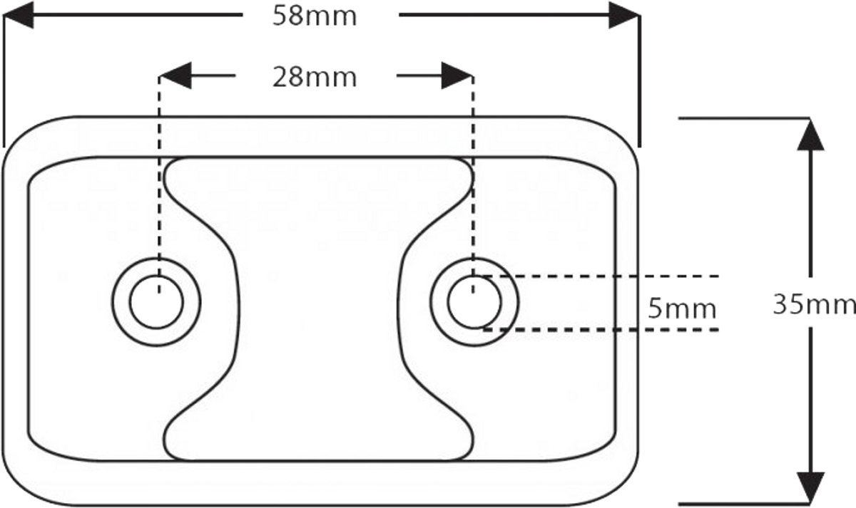 Markeringslicht - Ledson - 2.3 - 5.8cm - Wit - 12V-24V