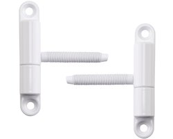 SOTECH 2 deurscharnieren Inboorscharnier 15 x 83 mm met stift M8 x 47 mm Opschroefscharnier Scharnier voor binnendeuren om vast te schroeven/boren (wit staal)