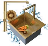 Cecipa Max 1 Spoelbak Met Afdruiprek - Inbouwspoelbak Van Kwarts En Hars Aanrecht Met Plank Grijs 65 X 45 Cm Eu Model