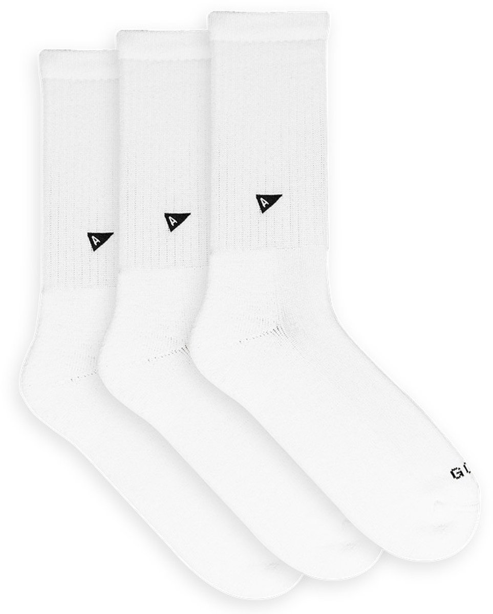 Arvin Goods unisex 3P sokken crew solid wit
