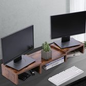 Bol.com CHIWIN Verstelbare Dual Monitorverhoger 80–110 cm – Ergonomische Schermstandaard 10 cm Hoog – Schreibtisch Organizer voo... aanbieding