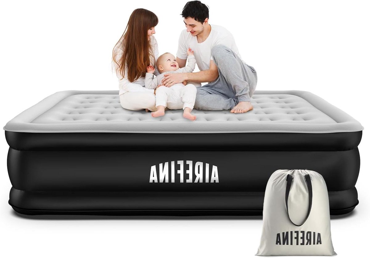 Inflatable Air Mattress with Built-in Electric Pump Double - Self Inflation/Deflation, Portable for Home and Camping