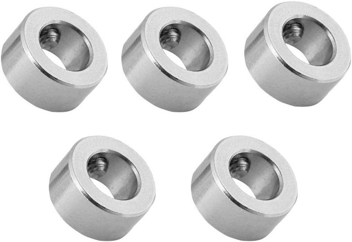Allecto Plus - RVS As Klem 8mm As Vergrendelingsklem T8 Loodschroef Vergrendelingsring voor 3D-printer CNC-onderdelen 5 stuks