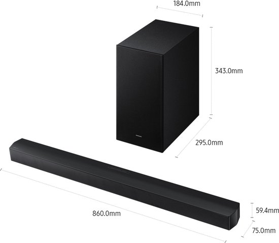 Samsung HW-B650F, 3.1 kanalen, 370 W, DTS Virtual:X, Dolby Digital 5.1, 48 W, Zwart, AAC, AIFF, FLAC, MP3, OGG, WAV van Samsung — afbeelding 4
