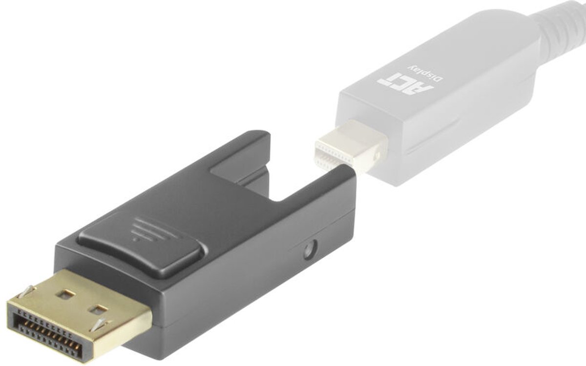 ACT AK4162 Vervang Adapter Mini DisplayPort naar DisplayPort voor DisplayPort Active Optical Cables met Afneembare Connector