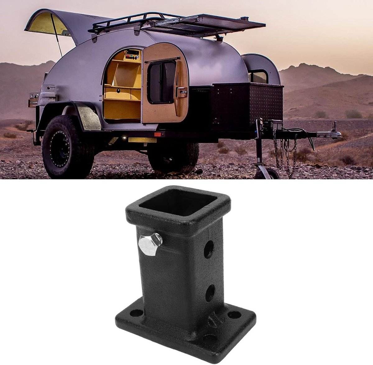 Allecto Plus - Aanhangwagen ontvangerbuis 2 inch met bouten - Universele trekhaak adapter voor pick-up trucks.