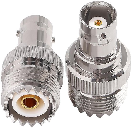 KUOQIY 2 Stuks Koper BNC naar UHF-Adapter, BNC Vrouwelijk naar UHF