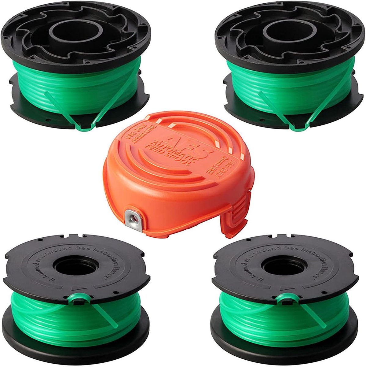 Reservespoel - Geschikt voor Black Decker SF-080 GH3000 LST540 onkruidverdelger, randvullingen 0,080 cm - mono-lijn snoeronderdelen (4 spoelen, 1 stop)