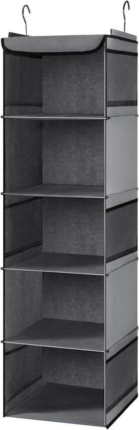 Cozary Organizer Hangkast Met 5 Planken, Opvouwbare Kledingkast Om Op Te Hangen Metalen Haken Voor Slaapkamer Beige 2113696674