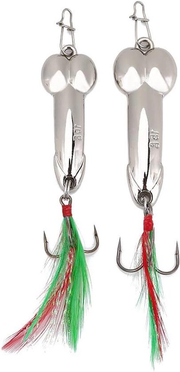 Allecto Plus - 2-delige metalen vishengel aas set met veerhaak - goud/zilver - voor hengelsport accessoires