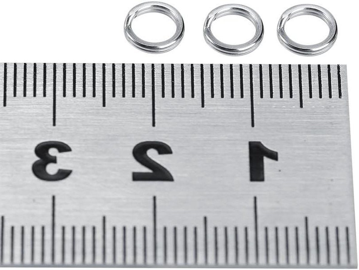 Allecto Plus - Splitringen Met Dubbele Lus voor Vistackle - 100 stuks - Maat 6#