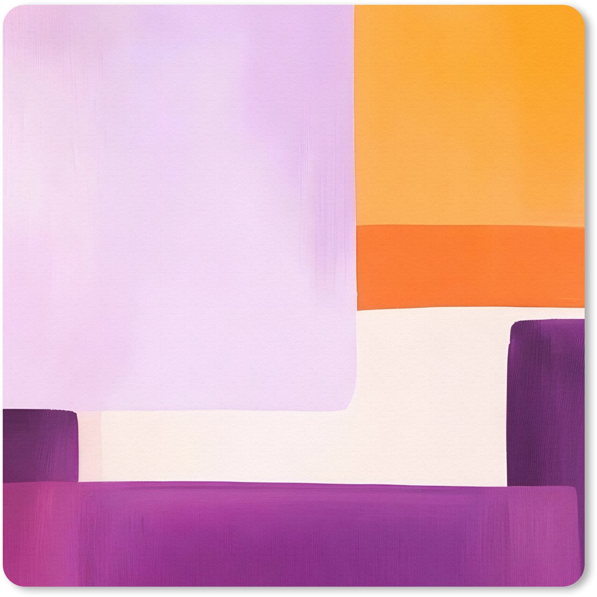 Muismat 20x20 cm - Mousepad Vlakken - Abstract - Rechthoekig - Oranje - Muismatten