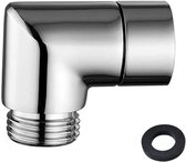 Rallonge De Pommeau De Douche à 90 Degrés - Adaptateur De Tuyau De Douche Raccord Articule Pour Douche A Effet Pluie Accessoire Avec Rondelles 1 2 Mobile Argent