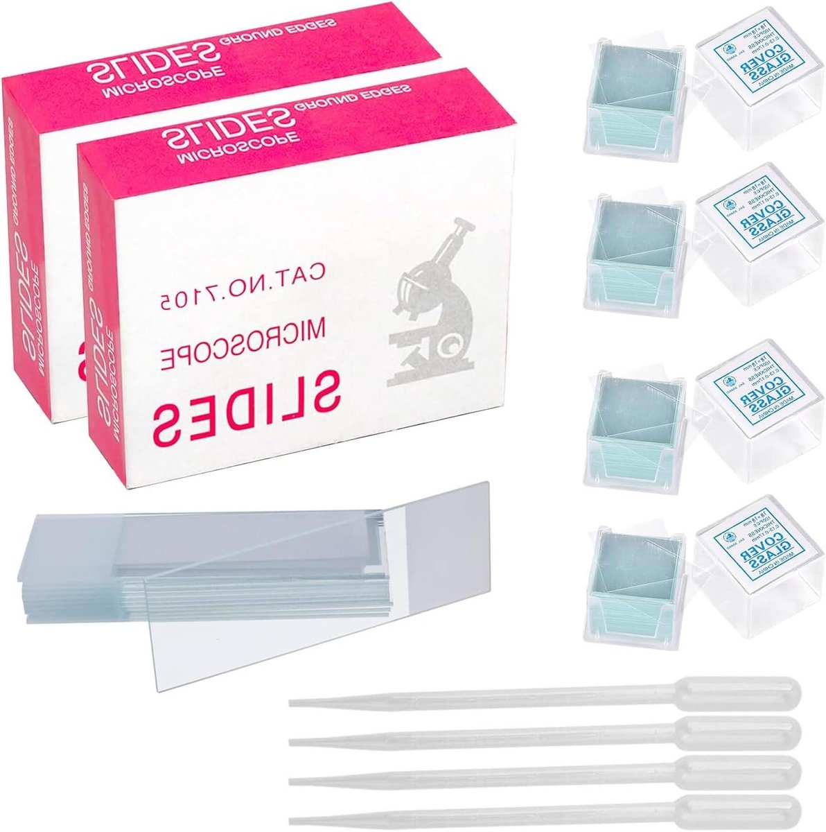100 stuks behandeld glas voor microscopen - Biologische studies in lab - 200 objectafdekkingen