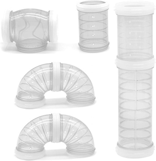 Image showcasing Set of 8 Transparent Curved Hamster Tubes - DIY Creative Connection ...