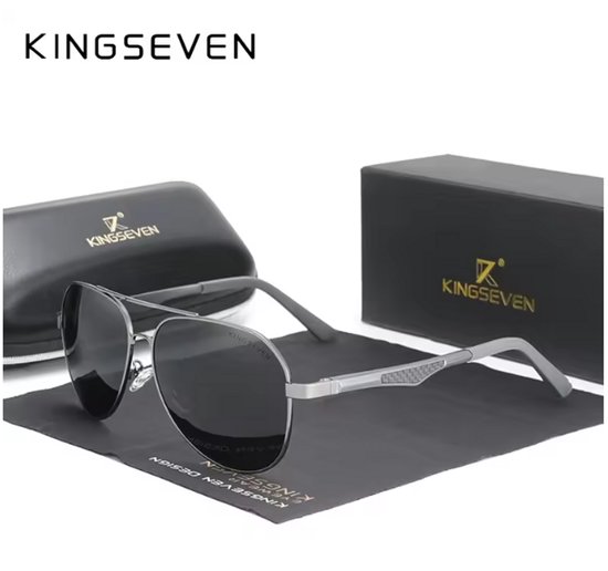 Lunettes de soleil KINGSEVEN 7759 - Gris foncé - Homme - Femme - Polarisées - UV400 - Aviateur