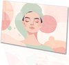 Vrouw, Minimalisme, Portret, Roze, beige, pastelgroen, wit, lichtroze