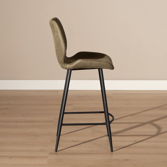 Bronx71 de bar industriel Bronx71 Barrel - Vert olive - Avec dossier - 69 cm