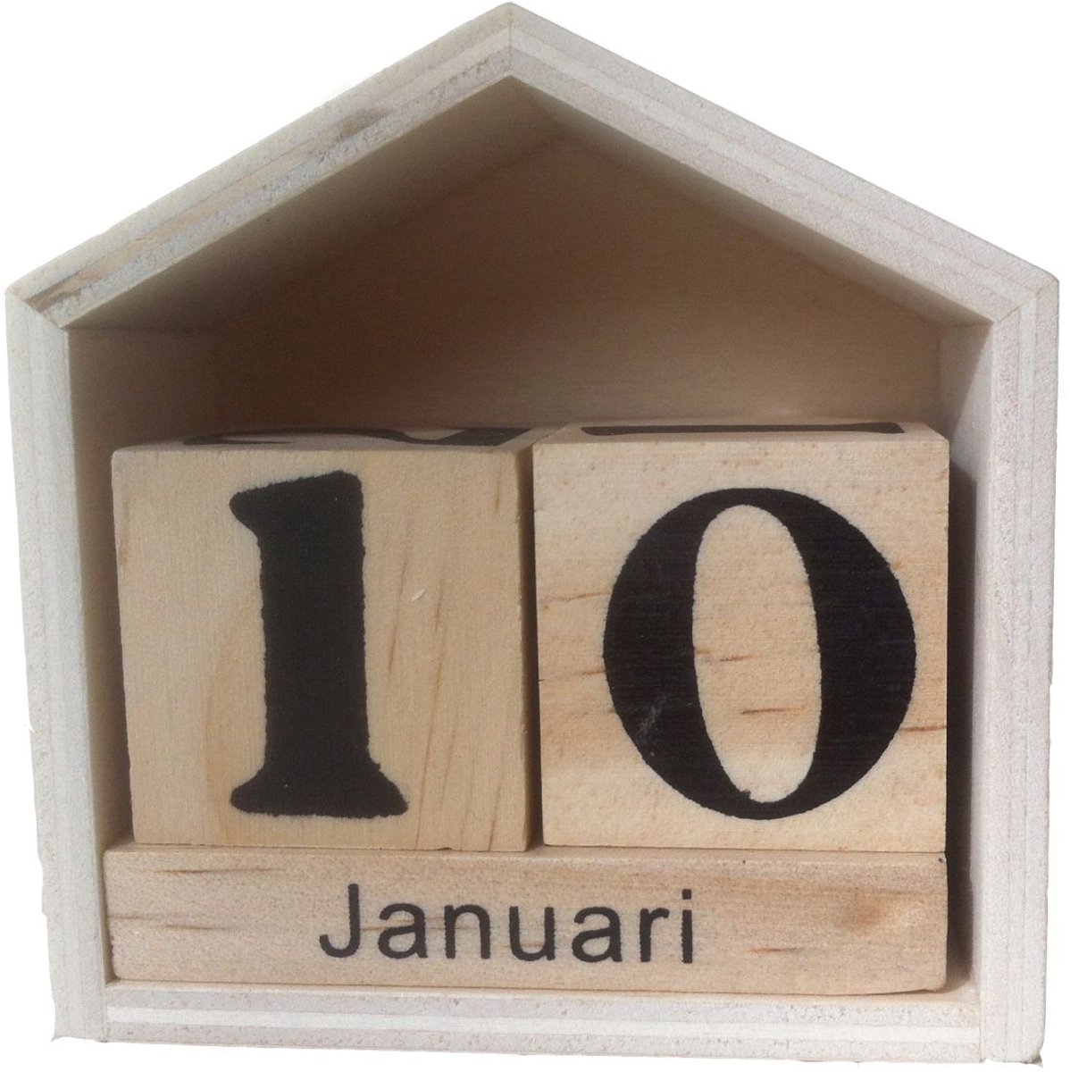 Graine Creative GC Houten Kalender Huisje 7x7,5x3,5 cm.
