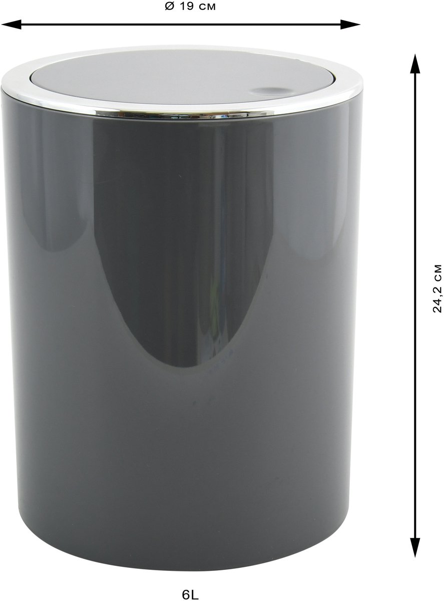 MSV Pedaalemmer 6L - KAMAKA - Prullenbak Badkamer - ABS - Grijs