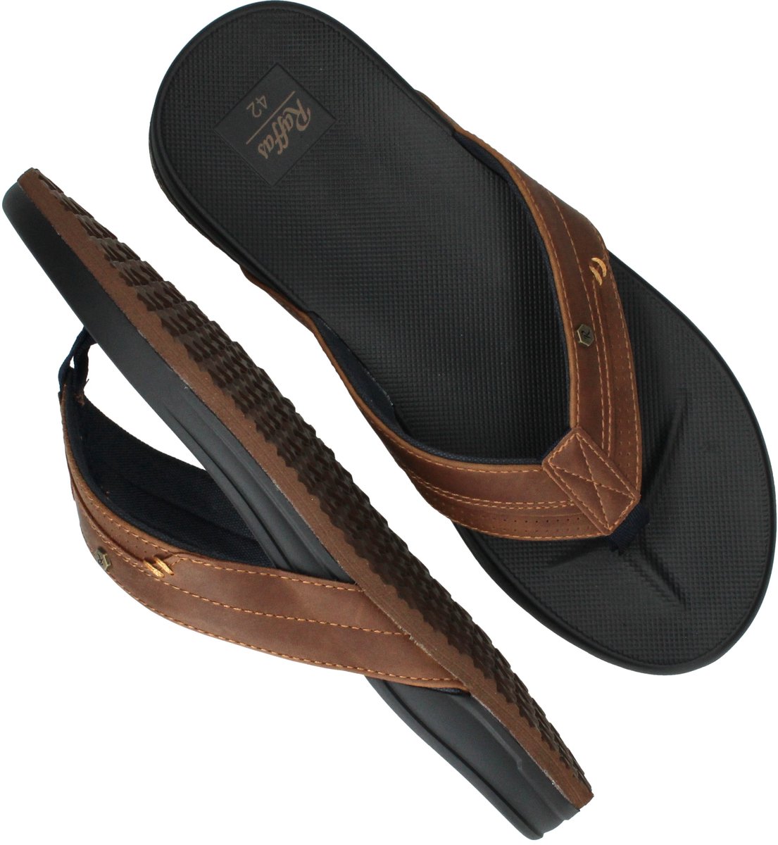 Raffas Teenslippers - Heren - Cognac - Maat:45