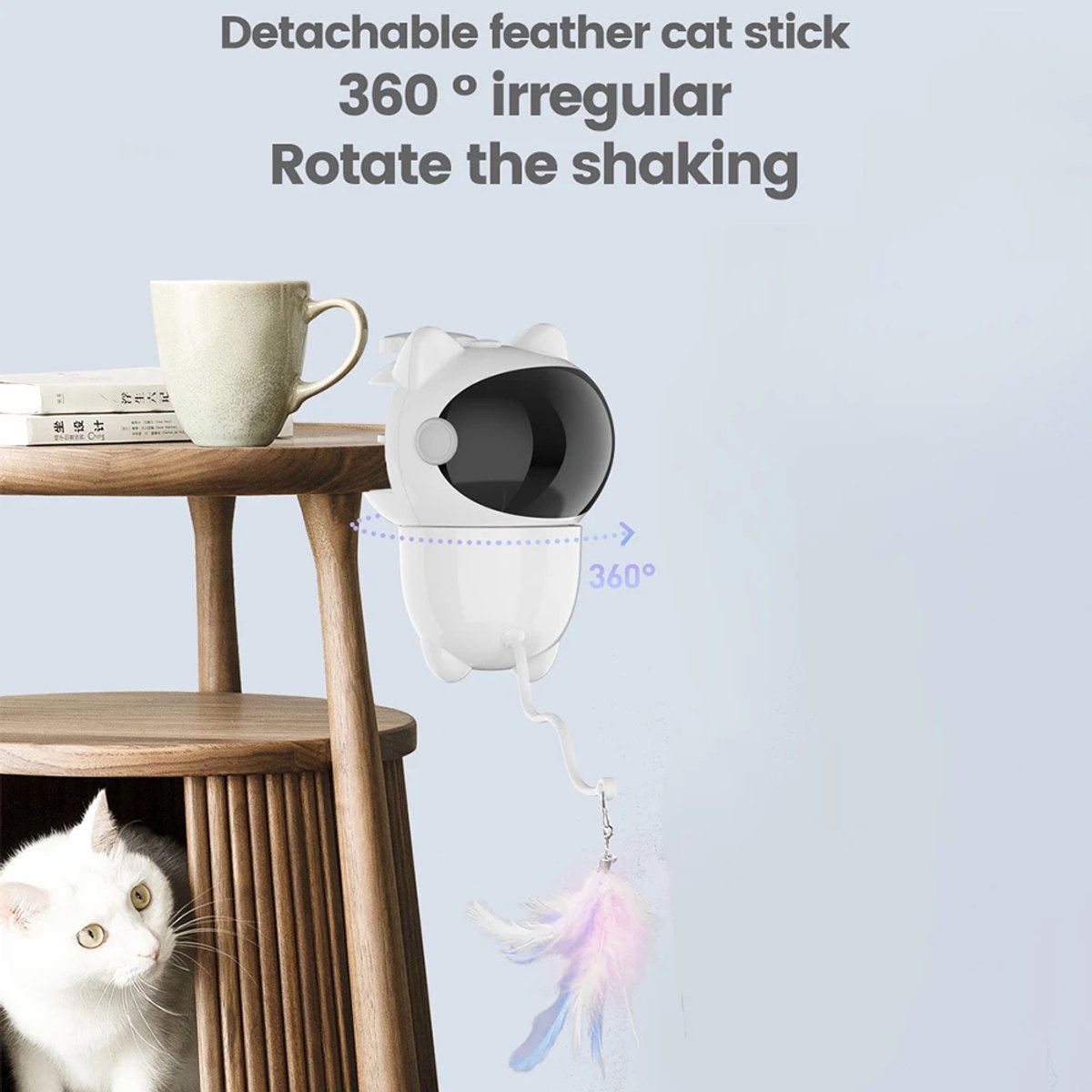 Automatisch Katten Speelgoed – Interactieve LED Laser 360° Rotatie - Katten laser speelgoed - Smart Huisdier Speeltje – Katten Speelgoed Accessoires – Voor Binnen & Buiten – Duurzaam & Slim thumbnail 4