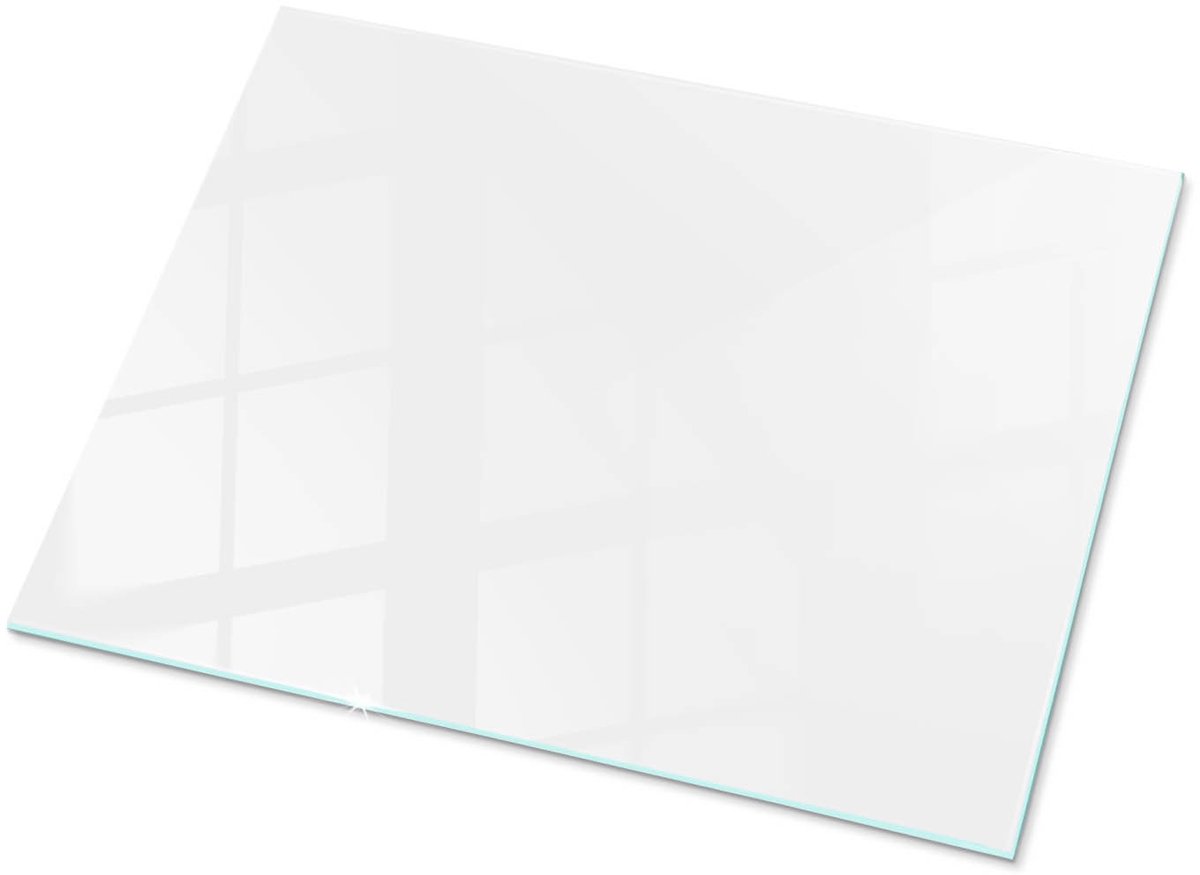 Tulup Tafelblad Glas - Kleur Wit Glad Glazen Tafelblad - 80 cm x 60 cm - Wit Glazen Plaat - Rechthoekig Tafelblad Glas - Gehard Glazen Tafelblad Voor de Eettafel in de Eetkamer - Veiligheidsglas