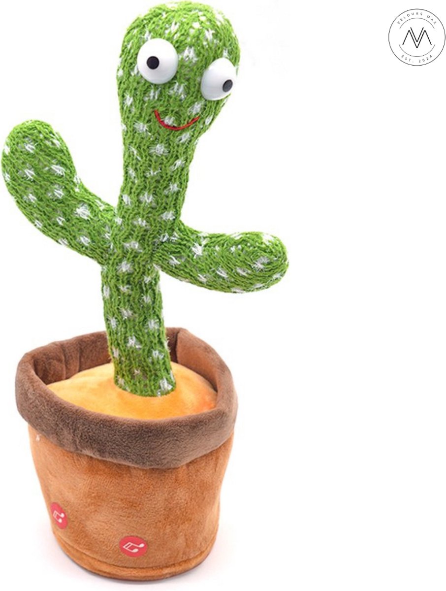 Velours Max® - Dansende Cactus - Interactieve Pratende Knuffel - TikTok - Dancing - 120 Liedjes - Recorder - Kinderen - Baby - Pluche - Speelgoed - Speelgoed 2 Jaar - Speelgoed 1 Jaar - Kinderspeelgoed - Knuffel - Knuffels - — afbeelding 5