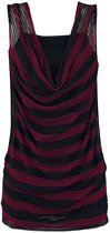 R.E.D. Rock-Engineered Design zwarte en rode mesh top 2 in 1 dubbellaagse look - Dames - L