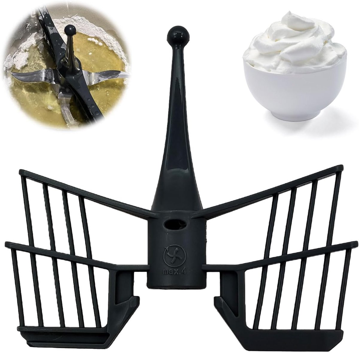 Butterfly-Stirer Accessoire voor Thermomix TM5-TM6-TM31 - Roeraccessoire - Keukenmachine Onderdelen - Zwart