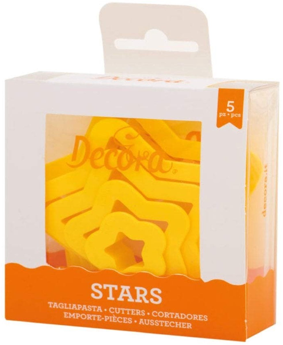 DECORA 0255312 Koekjesvormset ster, 5 stuks 2,2 3,9 5,6 8,19,9 H 2,2 cm