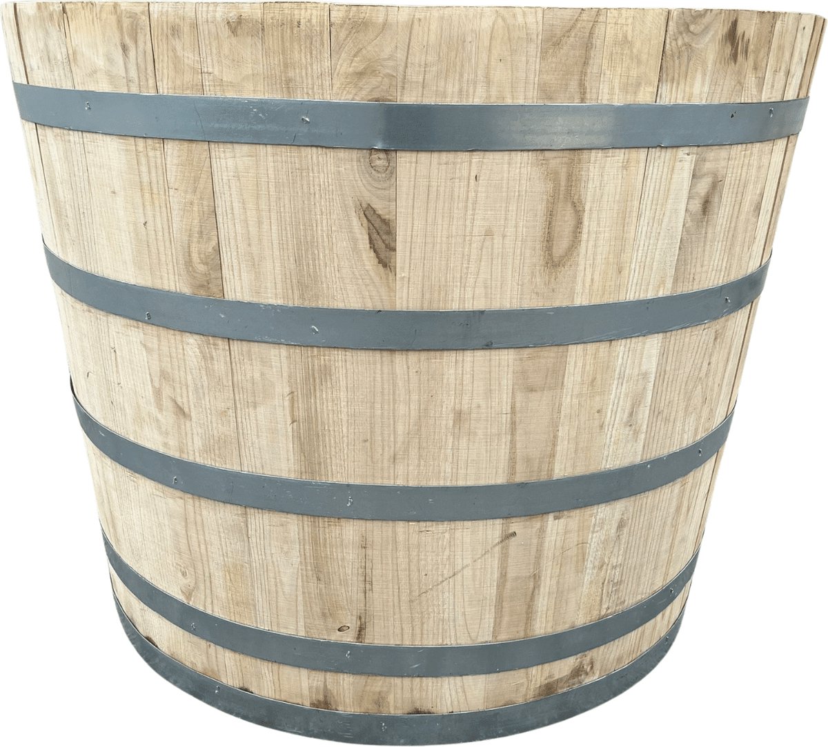 Plantenbak 500 liter kastanjehout - Zwarte Banden
