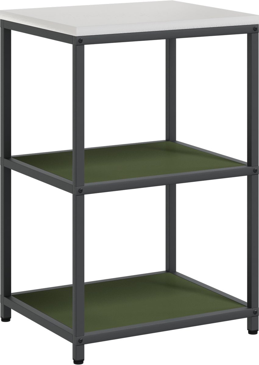 vidaXL Keukenplankeenheid - HATTEM - Olijfgroen - 60 - x - 50 - x - 92 - cm - Staal