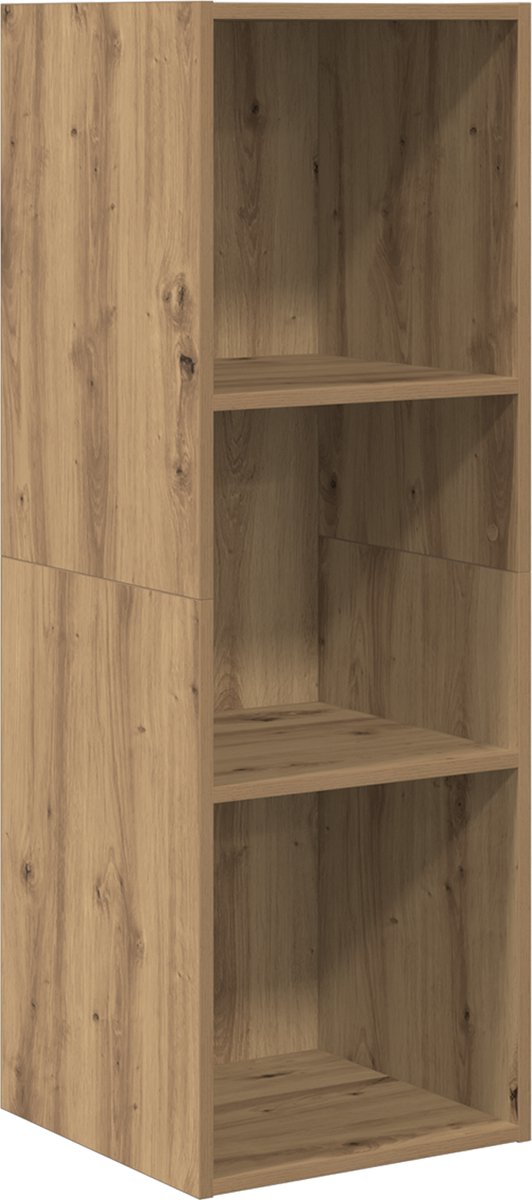 vidaXL - Tv-meubelset - 37 - x - 37 - x - 107 - cm - Artisan - Eiken - Bewerkt - hout