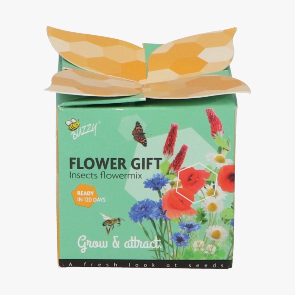Buzzy Flower Gift Insecten Bloemen mix (1 Doosje) - Bijen-Vlinders - Snijbloemen - Geurend - (Ook)-Voor in huis