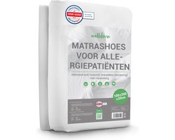 Welldora Premium Anti-Allergie Matrashoes 100x200x20 cm met Rits | Getest Encasing Tegen Huisstofmijt | Oeko-Tex Gecertificeerd | Matras Hoes Wasbaar tot 95°C | Voor Allergieën en gevoelige Huid | Anti-Mijt Beddengoed voor Matrasbescherming