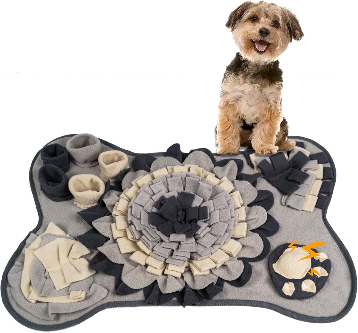 Snuffelmat voor kleine en middelgrote honden, interactieve snuffelmat voor puppy’s, mentaal puzzelspeelgoed voor reuktraining en slowfeeder, stressverlichtend, grijs Snuffelmat voor kleine en middelgrote honden, interactieve snuffelmat voor puppy’s, mentaal puzzelspeelgoed voor reuktraining en slowfeeder, stressverlichtend, grijs