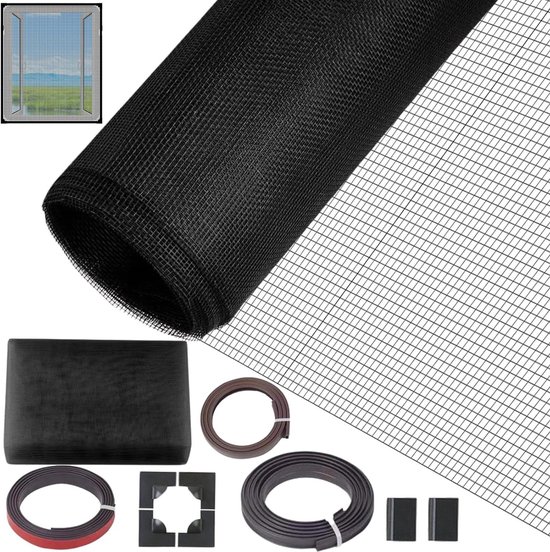 Windhager Bescherming tegen insecten spanraam vliegengaas aluminium frame voor venster Ultra Flat, zelfbouwpakket 120 x 150 cm, wit, 03970