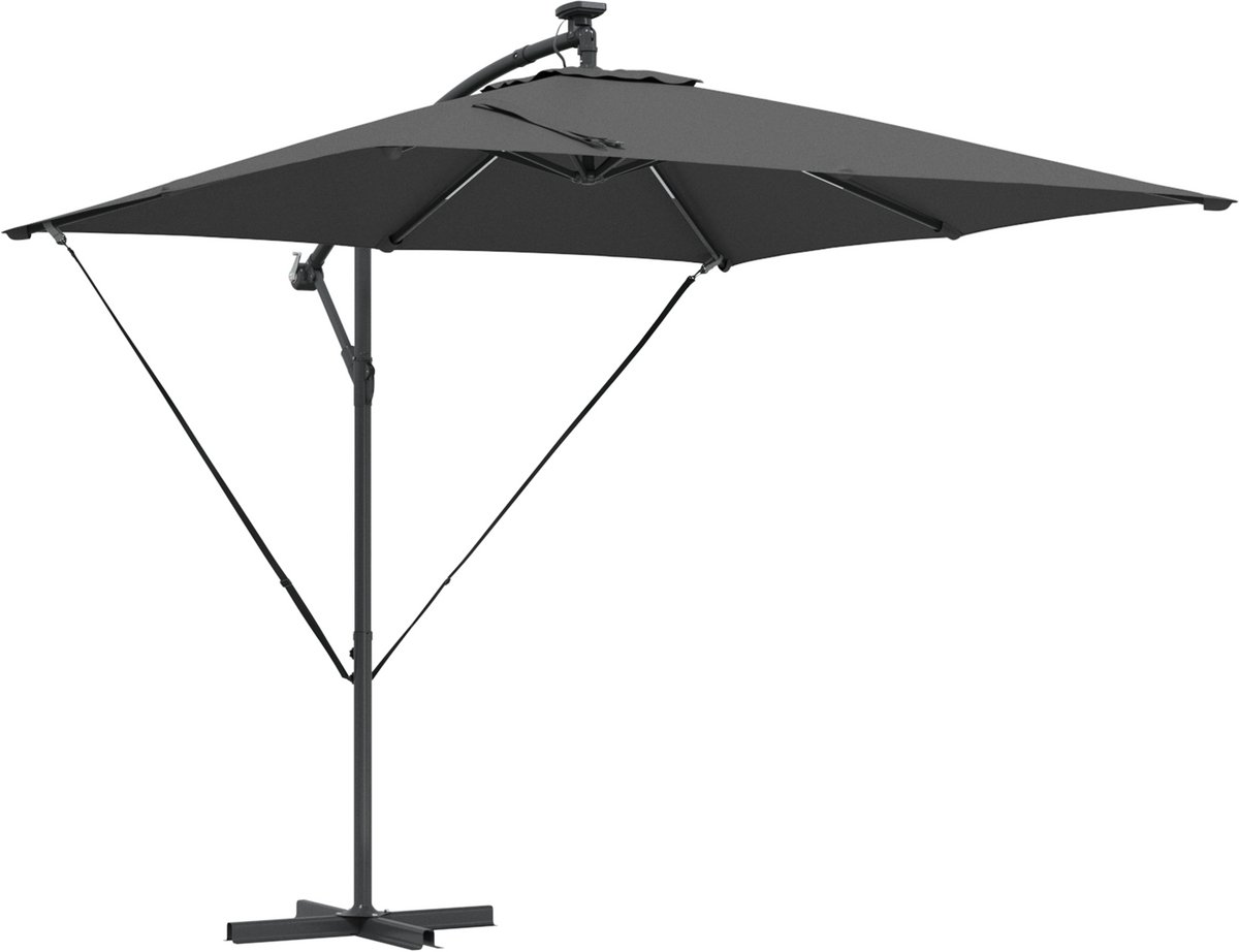 vidaXL - Parasol - Antraciet - 249 - x - 249 - x - 250 - cm - Polyester - en - Aluminium
