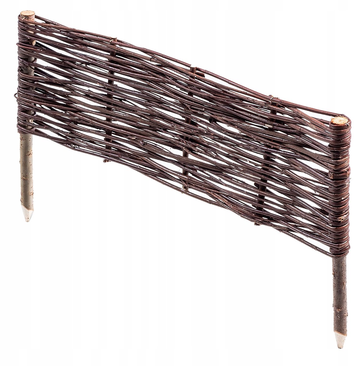 KADAX Palissade van wilgentenen, natuurlijk wilgenhek, handgemaakt wilgenvlechthek, tuinhek voor paden en bloembedden, omheining gazonrand (1 stuk 60 x 20 cm)