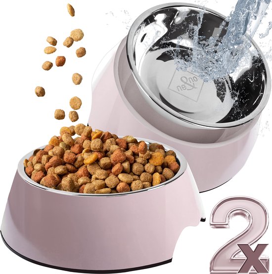 lionto Anti-schrokbak voor honden en katten, 20 cm, hoogte 5 cm, capaciteit tot 450 g, antislip voerbak van voedselveilig kunststof, vaatwasserbestendig tot 100°, donkergrijs