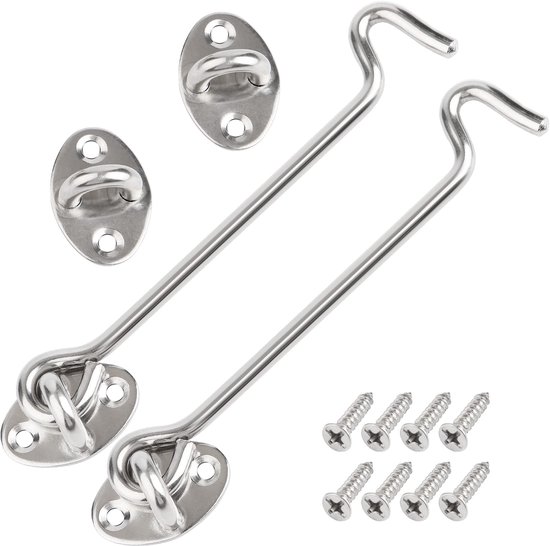 Crochets anti-tempête Ibenzoa® en acier inoxydable, Set de 6 pouces avec vis de montage pour Diverse Portes et Fenêtres
