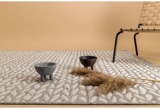 Tapis Tissé Living 120 cm x 170 cm Folia Grijs