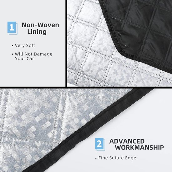 Zonnescherm auto-zonwering auto-auto-zonneschermen-car windscreen sun shade-voorruitzonwering en vorstbescherming - auto sneeuw voorruitzonwering - stofdichte zonnescherm all-weather ochtend tijdbesparing - 95x145cm van Merkloos — afbeelding 3