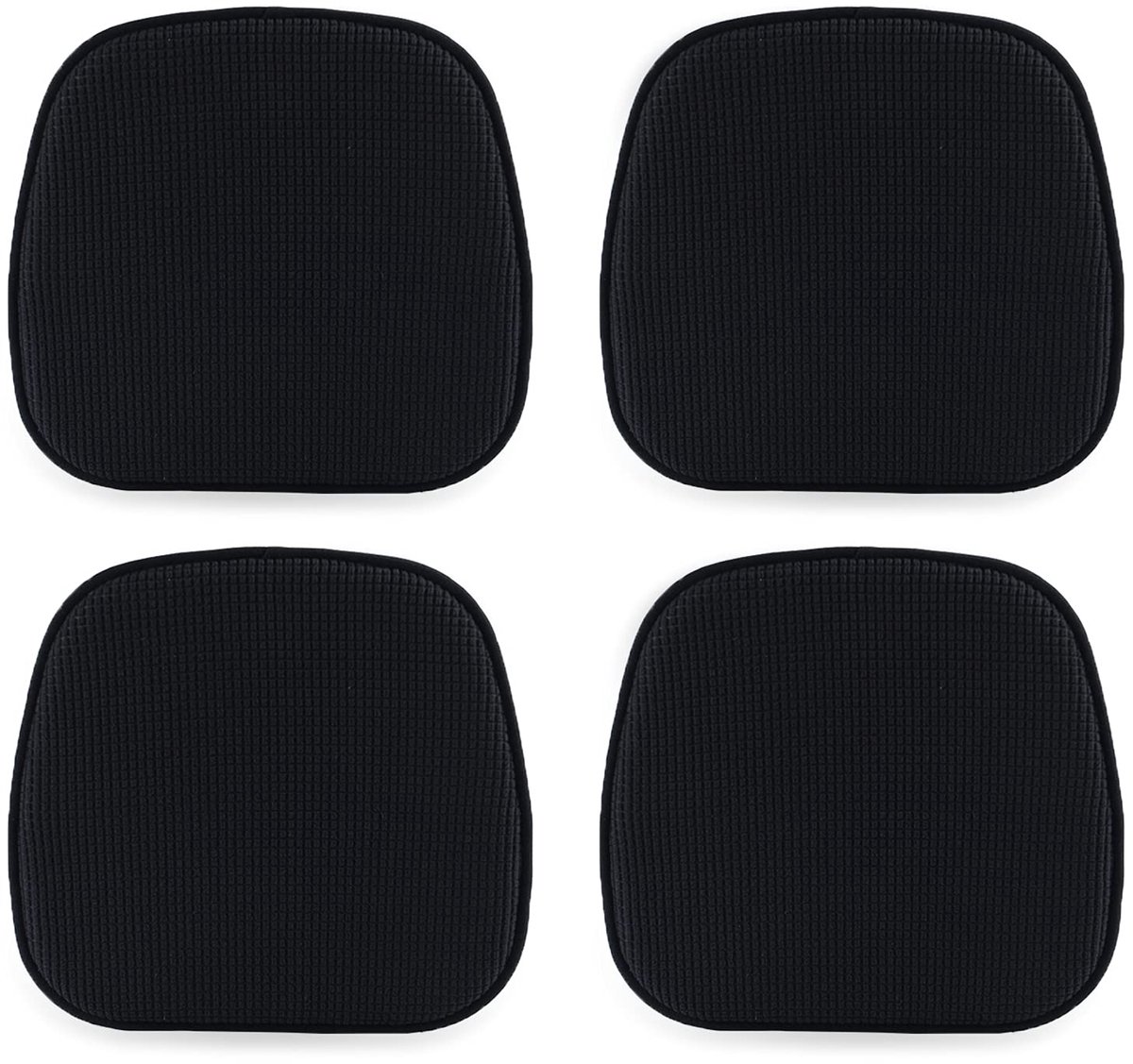 Ibenzoa Set van 4 stijlvolle antislip stoelkussens met fluwelen bekleding voor binnen en buiten gebruik Stoelonderdelen zwart