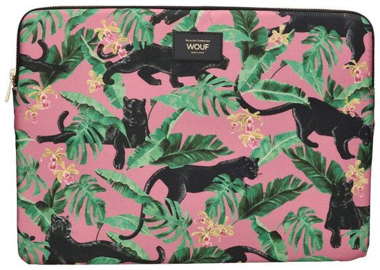 Wouf Housse pour ordinateur portable / Housse pour ordinateur portable - 15 pouces - rPet - Rose Yukata